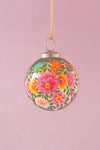 Gold Kashmiri Bauble with Hand Painted Flower Design