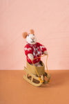 Felt Mouse on a Sled Decoration