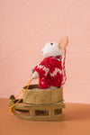 Felt Mouse on a Sled Decoration