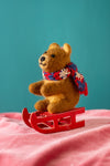 Felt Bear on a Sled Decoration