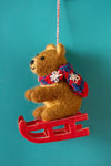 Felt Bear on a Sled Decoration