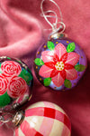 Set of Three Hand Painted Baubles