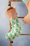 Green & Orange Block Print Stocking