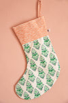 Green & Orange Block Print Stocking