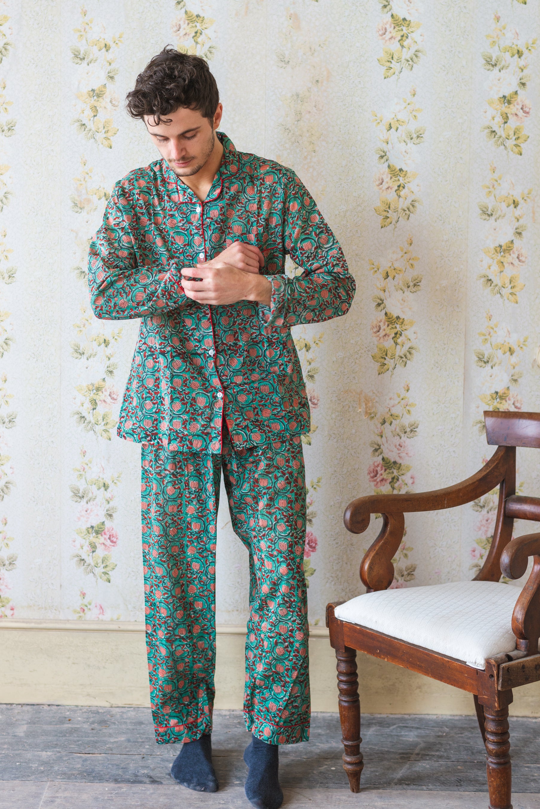Bayou Hand Block Print Cotton Pyjamas
