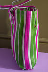 Green & Purple Striped Recycled Tote Bag