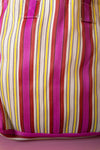 Pink & Yellow Striped Recycled Tote Bag
