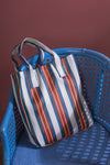 Red & Blue Striped Recycled Tote Bag
