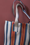 Red & Blue Striped Recycled Tote Bag