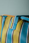 Yellow & Turquoise Striped Recycled Tote Bag