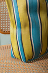 Yellow & Turquoise Striped Recycled Tote Bag
