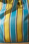 Yellow & Turquoise Striped Recycled Tote Bag