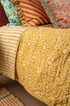 Mustard Yellow Block Print Cotton Quilt