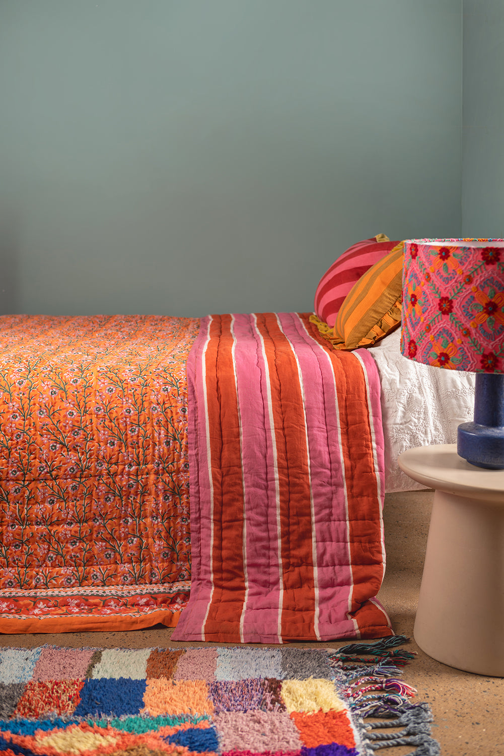 Florence Hand Block Print Cotton Quilt