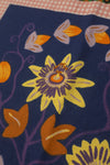 Ex Sample/Seconds Navy Passion Flower 100% Recycled Cotton Cushion Cover - 03