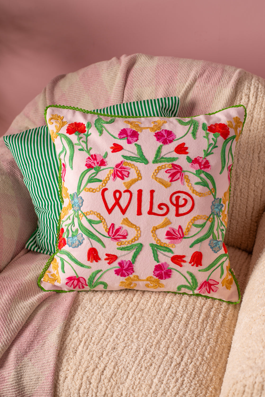 Embroidered pillow cover deals