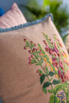 Foxglove Embroidered Cushion Cover