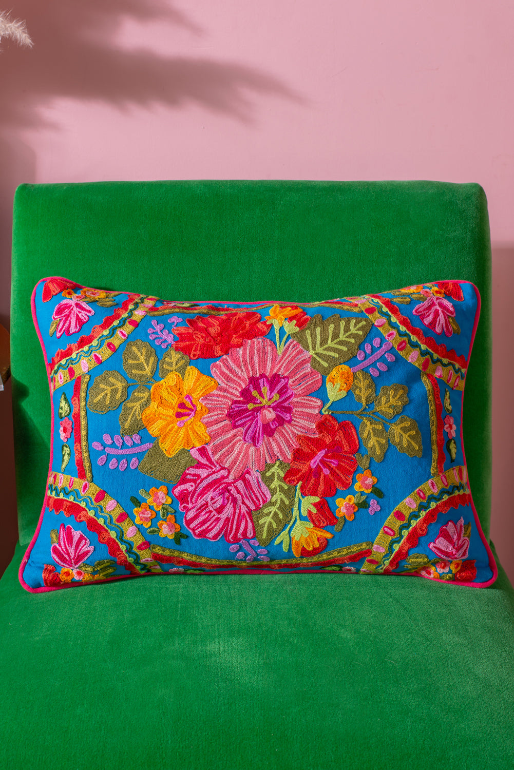 Floral embroidered pillow covers best sale