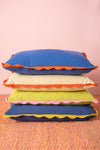 Cobalt Rectangular Block Colour Cotton Cushion Cover