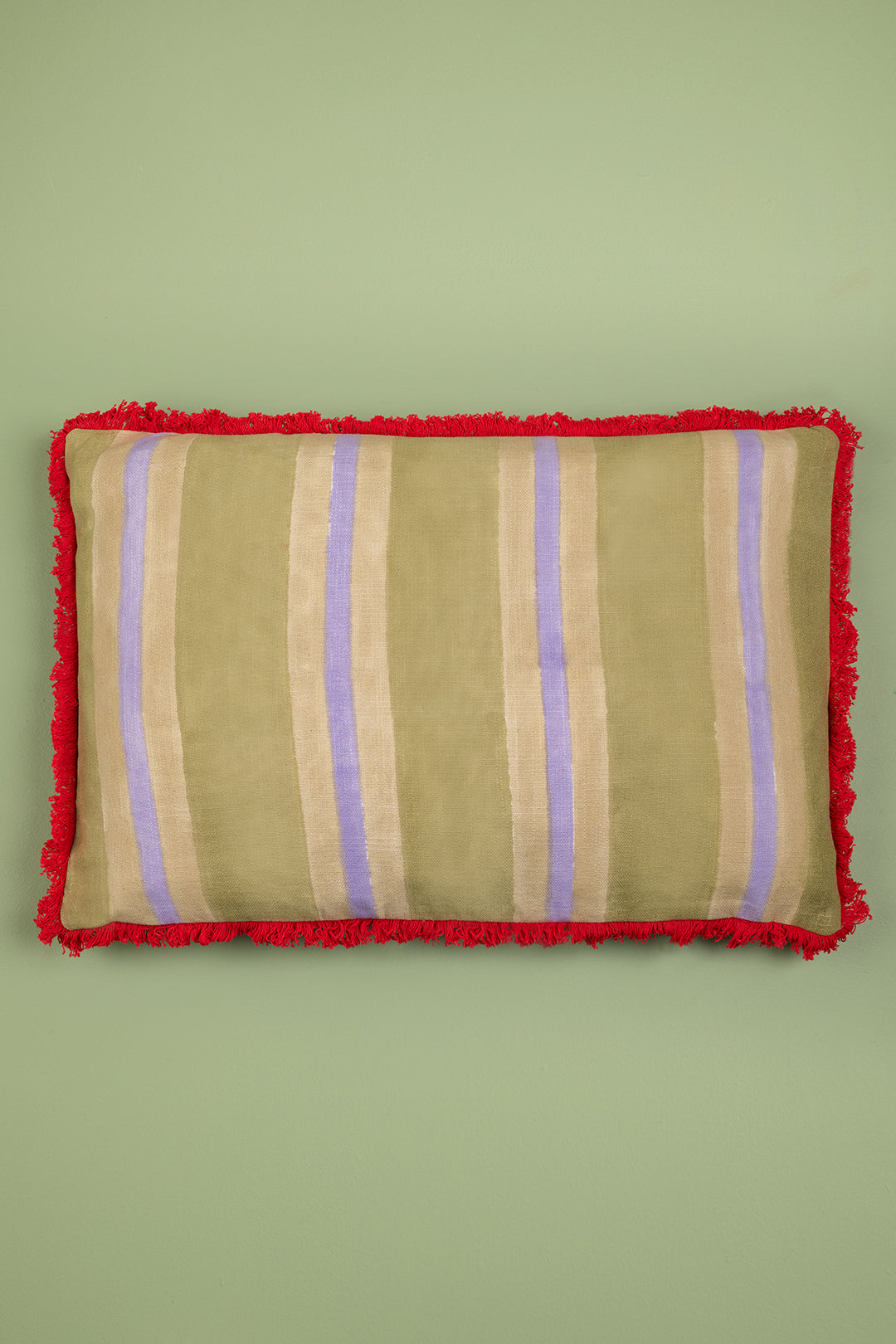 Fern & Allium Block Print Cotton Cushion Cover