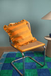 Orange & Gold Block Print Cotton Cushion Cover
