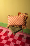 Mustard & Terracotta Block Print Cotton & Velvet Cushion Cover