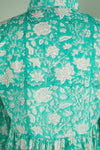 Catherine Turquoise Hand Block Printed Cotton Shirt Dress