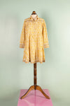 Catherine Mustard Hand Block Printed Cotton Shirt Dress