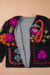 Black Suzani Embroidered Velvet Jacket - 05