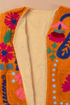 Yellow Suzani Embroidered Velvet Jacket - 08