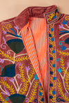 Red Suzani Embroidered Velvet Jacket - 09