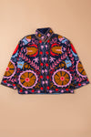 Blue Suzani Embroidered Velvet Jacket - 10