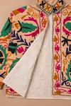 Cream Suzani Embroidered Velvet Jacket - 11