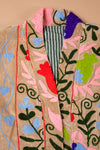 Cream Suzani Embroidered Velvet Jacket - 13