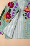 Blue Suzani Embroidered Velvet Jacket - 15