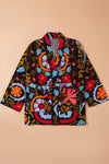 Black Suzani Embroidered Velvet Jacket - 19
