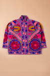 Purple Suzani Embroidered Velvet Jacket - 26