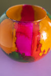 Marble Finish Glass Hurricane Vase