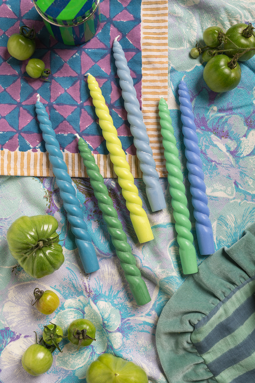 'Coast' Set of Six Twisted Dinner Candles