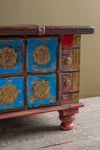 Blue Painted Trunk made from New and Reclaimed Wood with a Metal Trim
