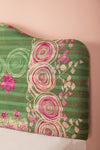 Green Kantha Covered Double Headboard