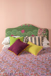 Green Kantha Covered Double Headboard