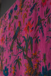 Cerise Bird of Paradise Velvet Fabric by the Metre