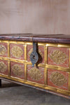 Cream Reclaimed Wooden Chest with Brass Trim