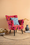 Cerise Bird of Paradise Velvet Armchair