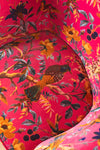 Cerise Bird of Paradise Velvet Armchair