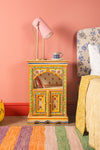 Cream & Yellow Hand Painted Bedside Cabinet