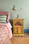 Cream & Yellow Hand Painted Bedside Cabinet
