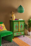 Green Floral Hand Painted Cupboard