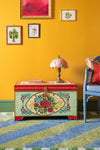 Rose Bouquet Hand Painted Trunk